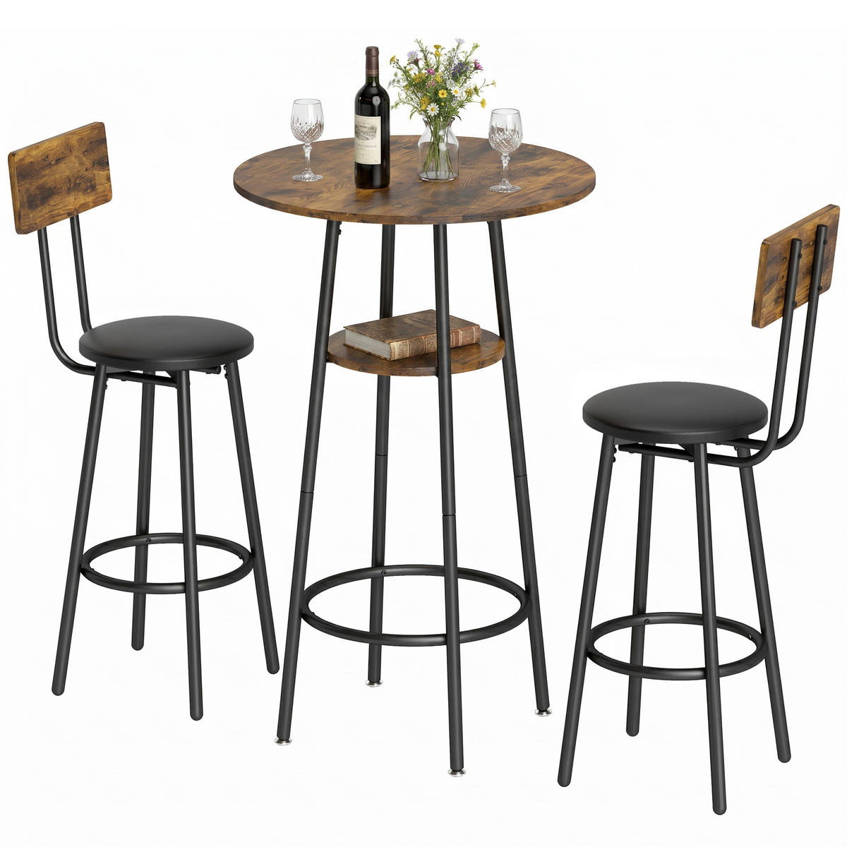 BAR-SET Rostfarben 60.0/60.0/91.0cm - Rostfarben, Holzwerkstoff (60/91/60cm)