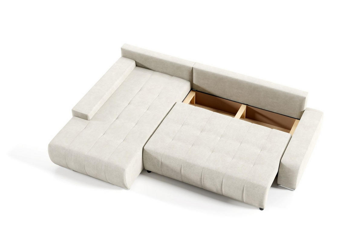 ECKSOFA Vogar In Aston - Silberfarben, Holzwerkstoff/Textil (265/185cm) - Fun Möbel