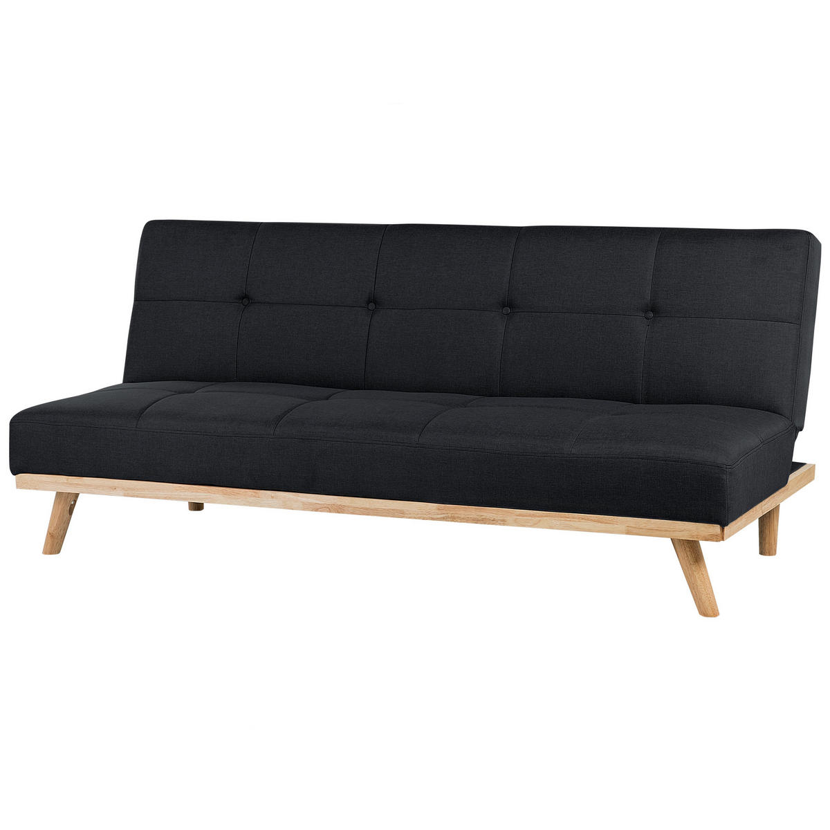 3-SITZER-SCHLAFSOFA Polyester Schwarz Froya - Schwarz, Textil (183/80/80cm) - Beliani