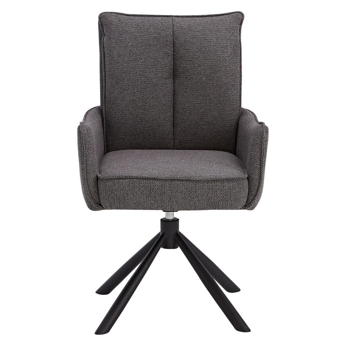TISCHGRUPPE 200x100 cm braun schwarz mit 6 Stühle Anthrazit - Anthrazit/Braun, Metall (100/94/200cm) - Homestyle4u