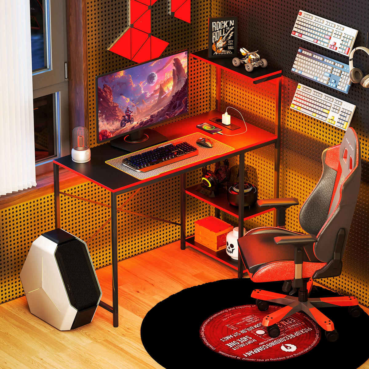 BÜROTISCH Schwarz 1 Stück - Schwarz, Holzwerkstoff (50/113/110cm) - GiPP