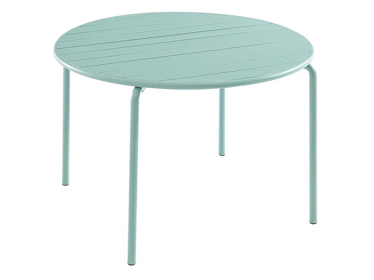 GARTENESSGRUPPE im Set - 4 -Sitzer - Stahl - mandelgrün - MIRMANDE - Grün, Metall - Vente-Unique