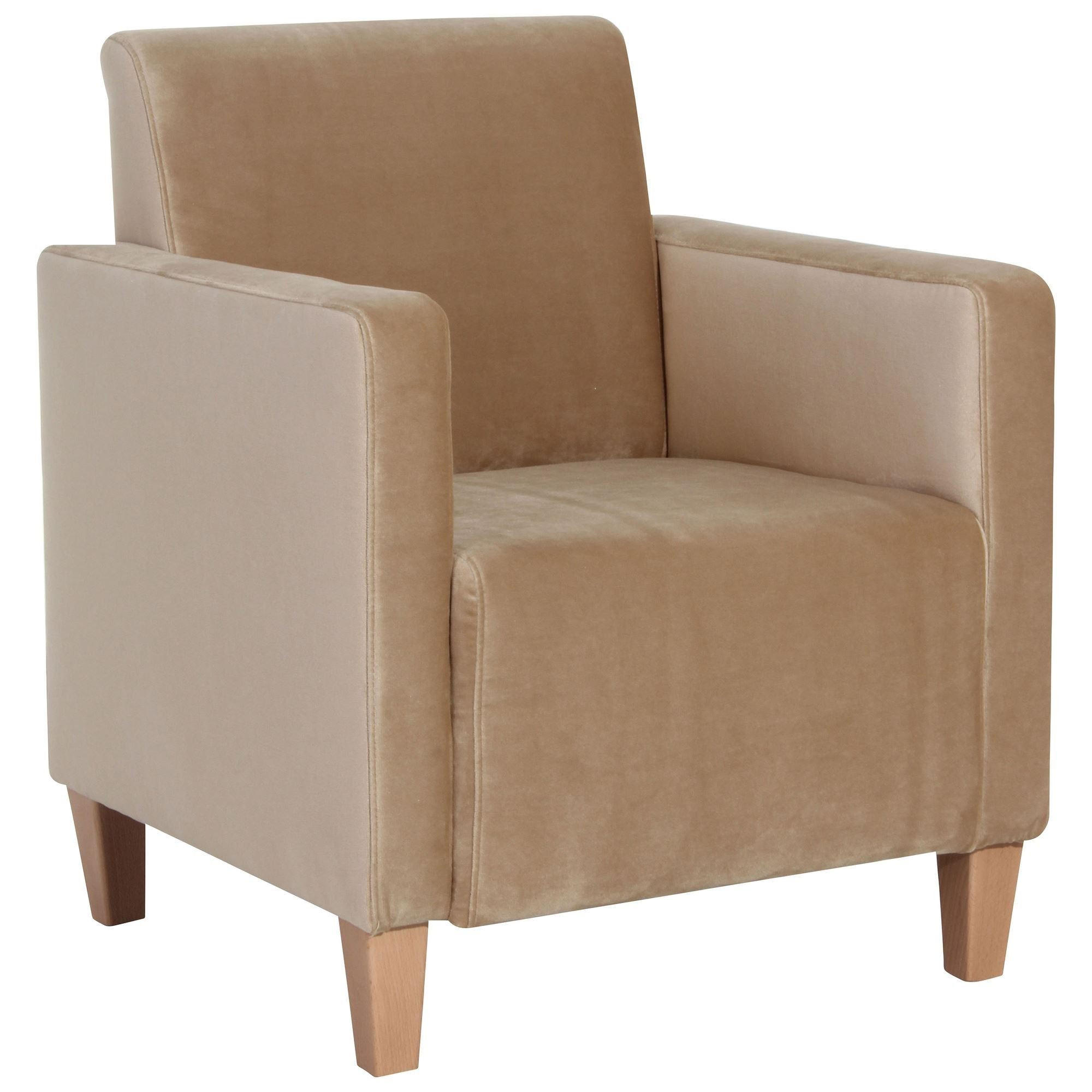 SESSEL Karol Bezug Samtvelours Buche natur / sand - Sandfarben, Kunststoff (71/81/70cm) - 58aufmkessel