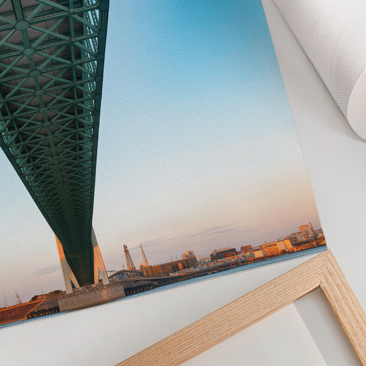 POSTER - 29x42 cm - Karo - Unter der Brücke - Blau, Textil (29/42/0.1cm) - TULUP