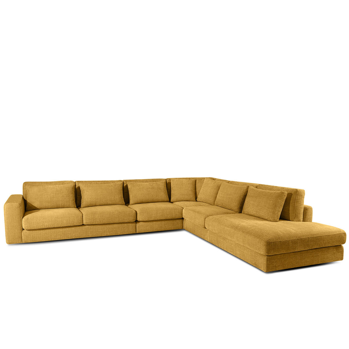 ECKSOFA XL rechts VERUS - Gelb, Holz/Holzwerkstoff (377/328cm) - KONSIMO®