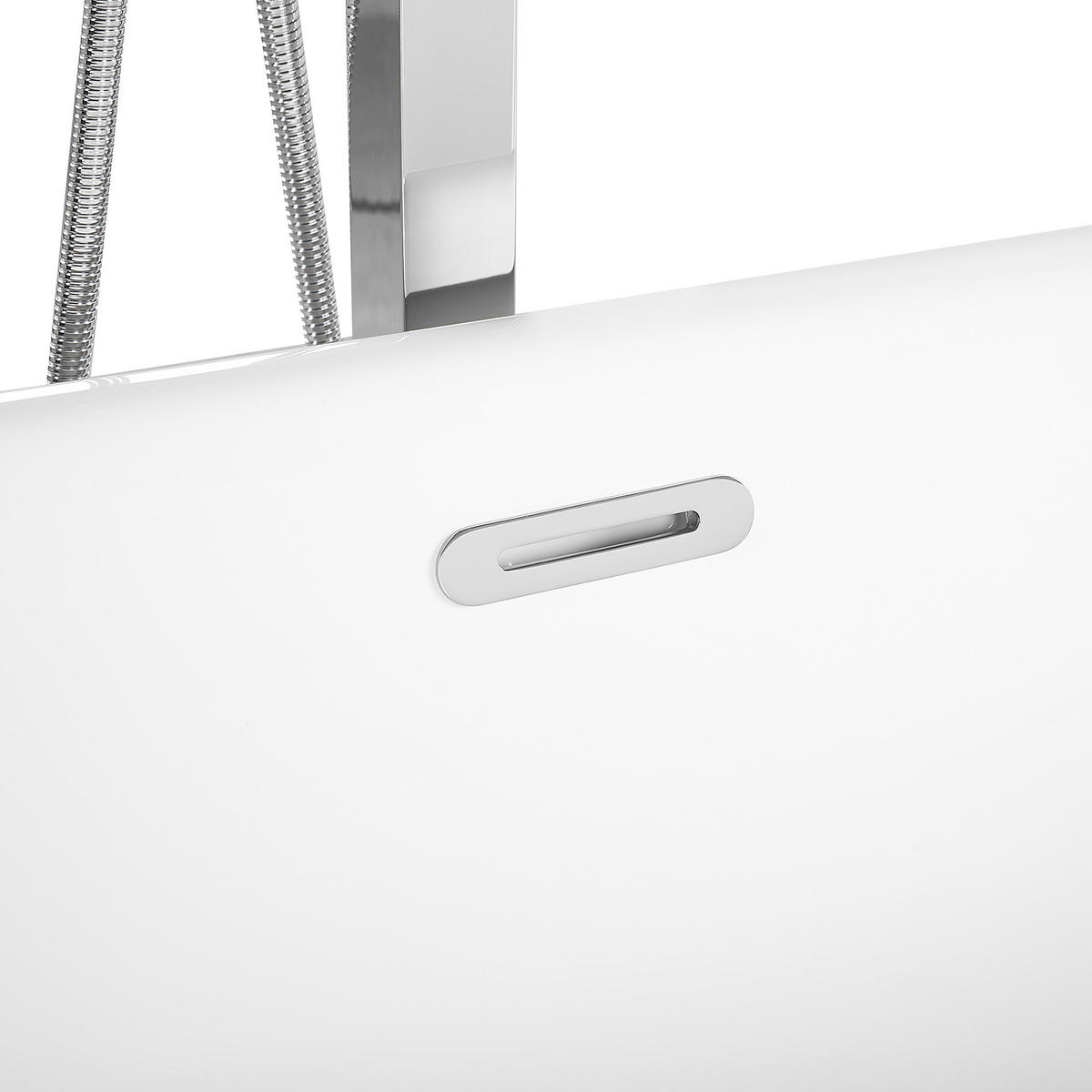 BADEWANNE FREISTEHEND 80x170x59 cm silber Pinel - Silberfarben, Kunststoff (80/59/170cm) - Beliani