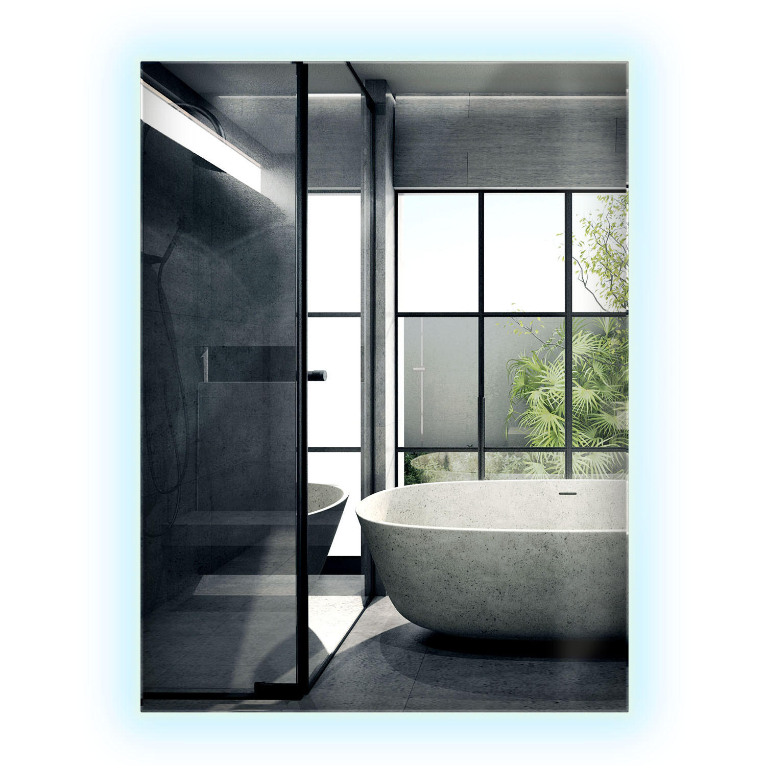 Wallfluent Led-Spiegel Transparent 60x80x0.4 cm