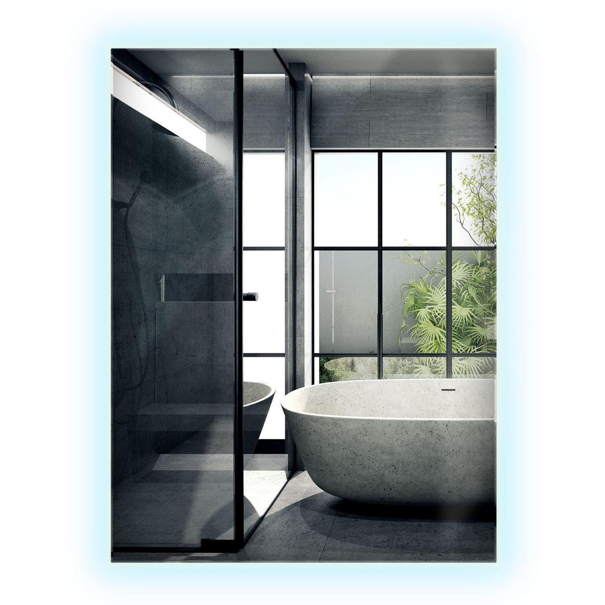 LED-SPIEGEL 80x60 cm Rechteckig Kaltweiß 6000K - Transparent, Glas (60/80/0.4cm) - Wallfluent