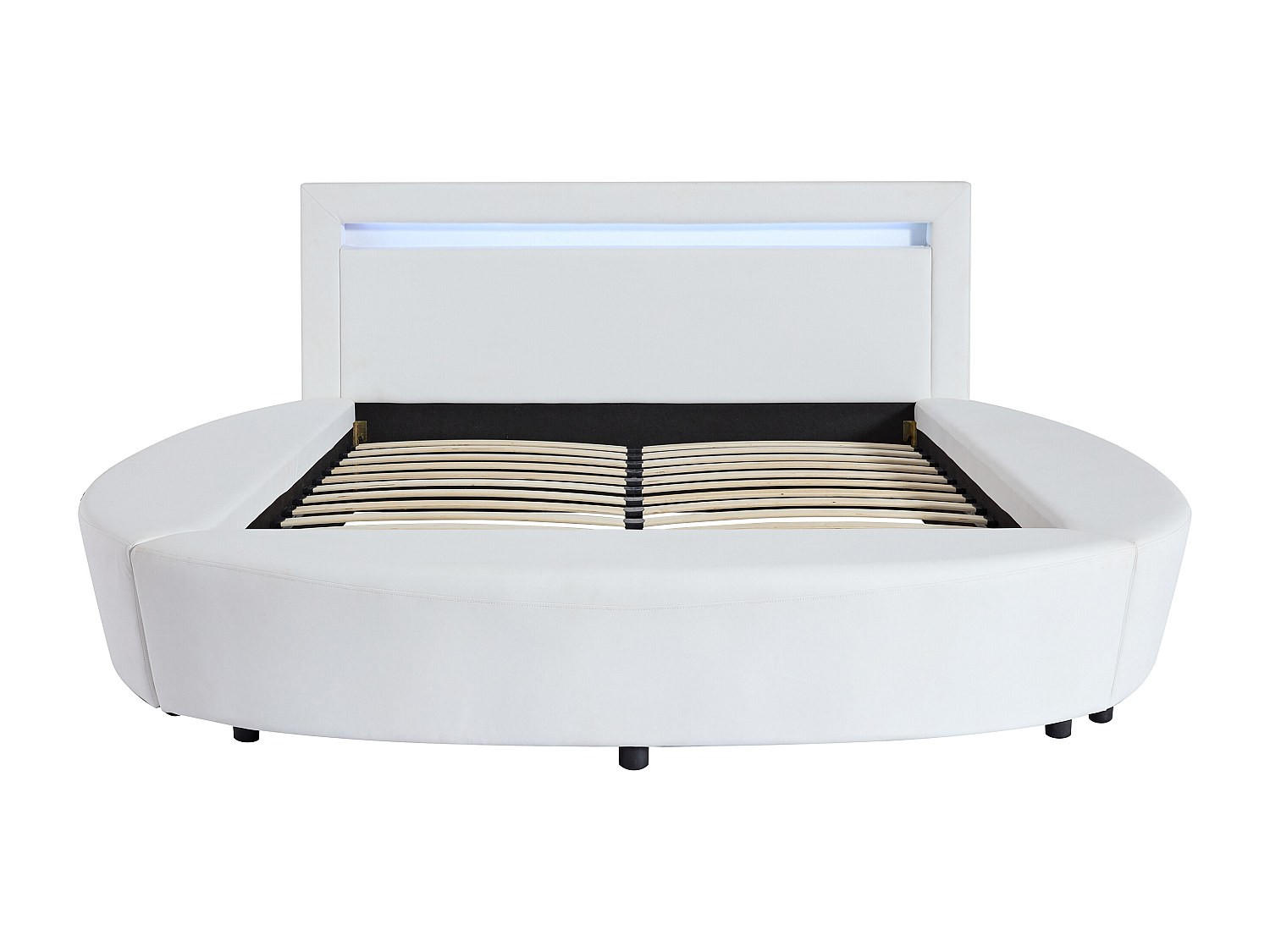 RUNDES Bett - 2 Personen - Kunstleder - Weiß - - Weiß, Leder (160/200cm) - Vente-Unique