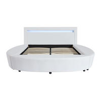RUNDES Bett - 2 Personen - Kunstleder - Weiß - - Weiß, Leder (160/200cm) - Vente-Unique