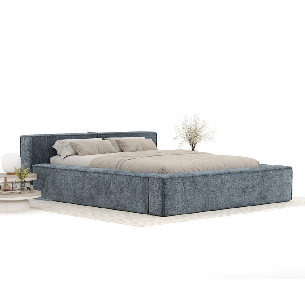Thumbnail - Maison de Reve Polsterbett, Blaugrau, Textil, 200x200 cm, Oeko-Tex® Standard 100, FSC 100%, Made in EU, Schlafzimmer, Be...
