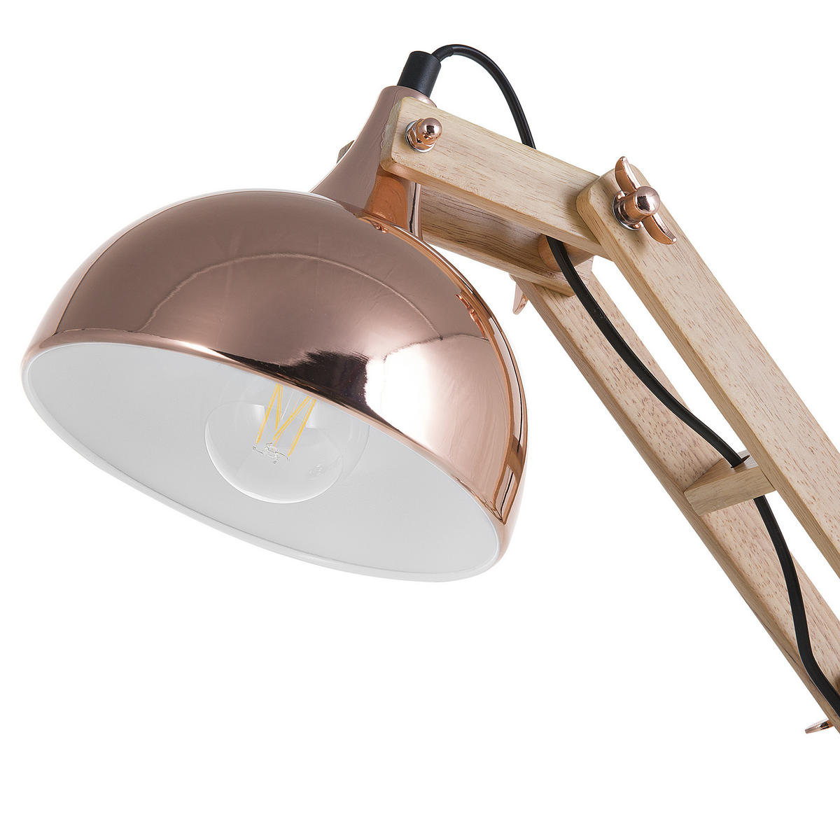 SCHREIBTISCHLAMPE Salado 18/18/53 cm - Kupferfarben, Kunststoff (18/18/53cm) - Beliani
