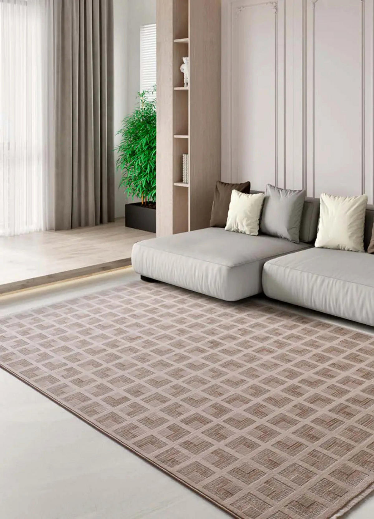 KURZFLORTEPPICH Beige Ona 120/160 cm - Beige, Naturmaterialien/Textil (120/160cm) - Atticgo