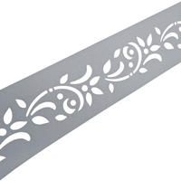 SICHTSCHUTZSTREIFEN PREMIUM Dekor Floral1 Sichtschutz Fenstergrau 2,55m - Hellgrau, Kunststoff (255/19cm) - ZAUN|ZU