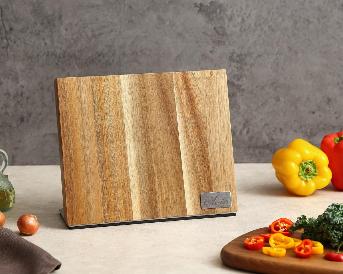 MAGNETISCHES MESSERBRETT - Akaziefarben, Holz (23/10.5/27.5cm) - Oleio