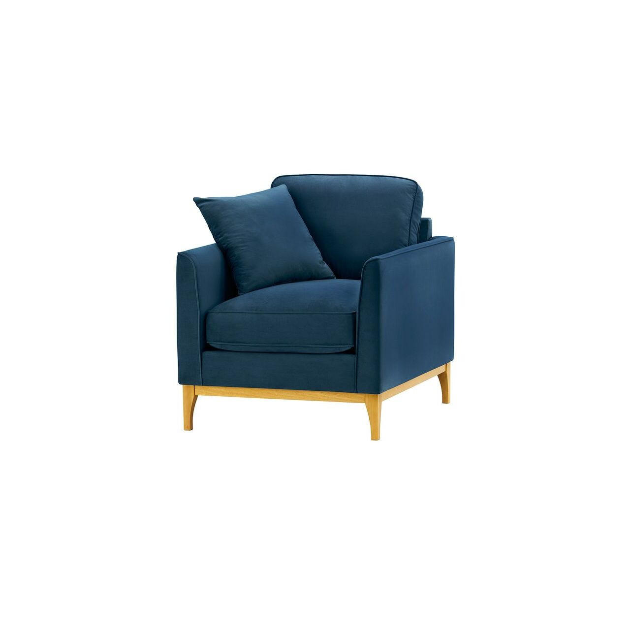 SESSEL Linara-Velluto 11 - Dunkelblau, Holz/Textil (81/91/95cm)