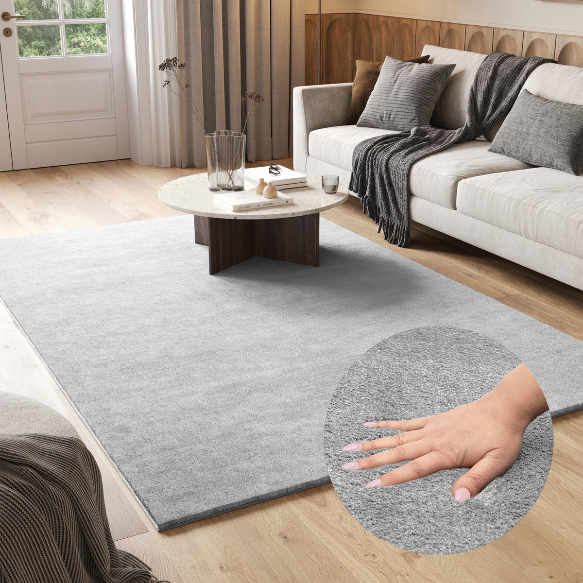 TEPPICH CUDDLE Grau 200/290 cm - Grau, Kunststoff (200/290cm)