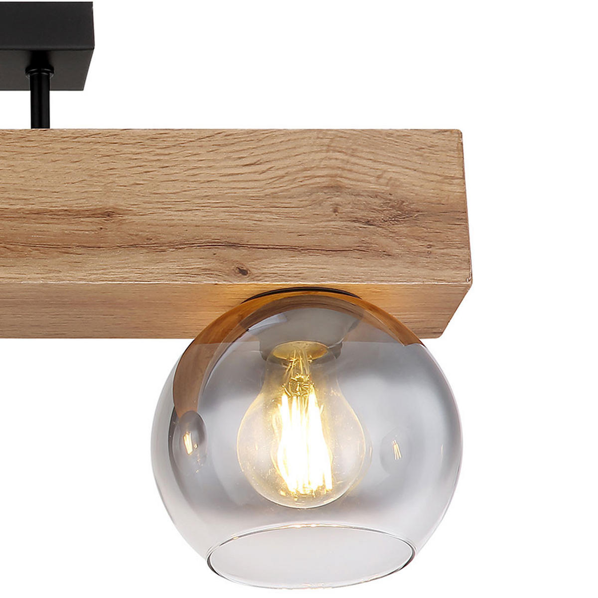 DECKENLEUCHTE MOITAS Braun Holzoptik - Braun, Glas (65/15/28cm) - Globo Lighting