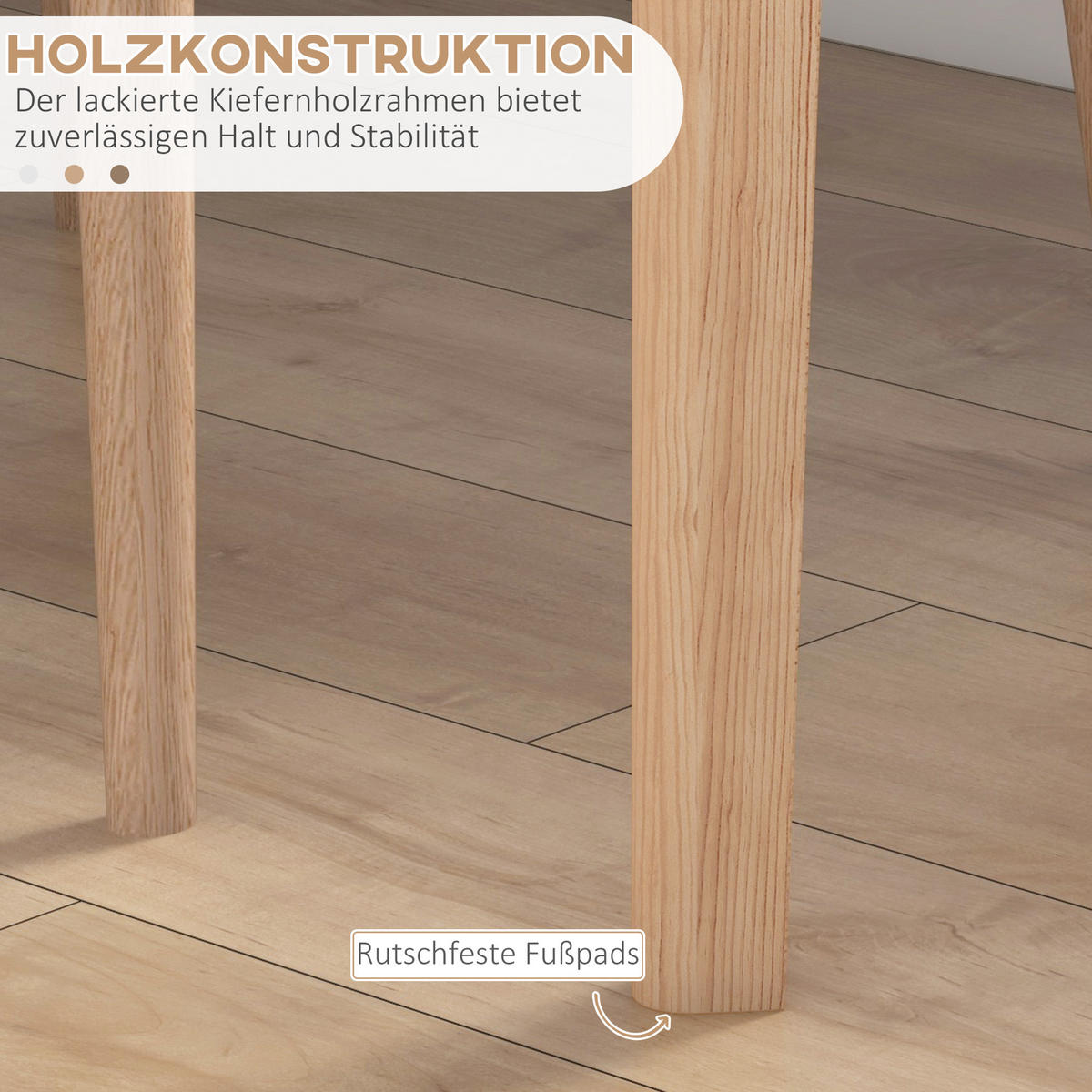 ESSTISCH, Kiefernholz, Weiß - Weiß, Holz (75/75/76cm) - HOMCOM