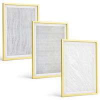 BILDER SET 3er Set - 40x60 cm Goldrahmen - Helle Sandmusterstrukturen - Goldfarben, Kunststoff (40/60cm) - TULUP