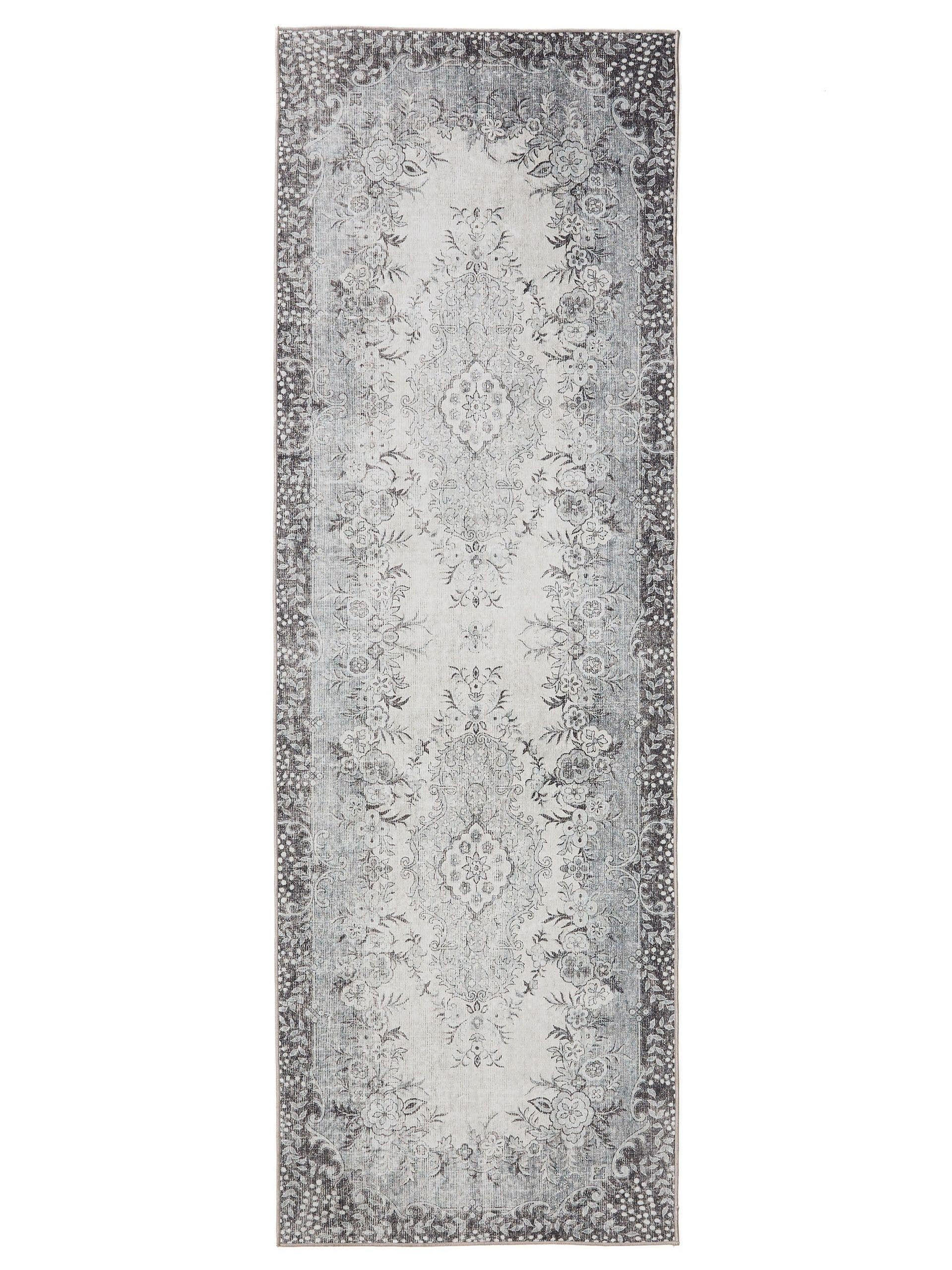 VINTAGE-LÄUFER George waschbar 80x240 cm - Schwarz/Grau, Kunststoff (80/240cm) - benuta
