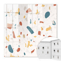 SCHLÜSSELBOX Weiß 30x30 cm – Türöffnung nach rechts - Abstrakte Komposition - Beige, Metall (30/30/5cm) - TULUP