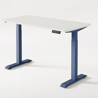 SCHREIBTISCH Elektrisch Höhenverstellbarer HomeOne 140x70cm Blau/Weiß mit Memory-Funktion, Anti-Kollisions Technologie - Blau/Weiß, Holzwerkstoff (70/140/72cm) - Desktronic