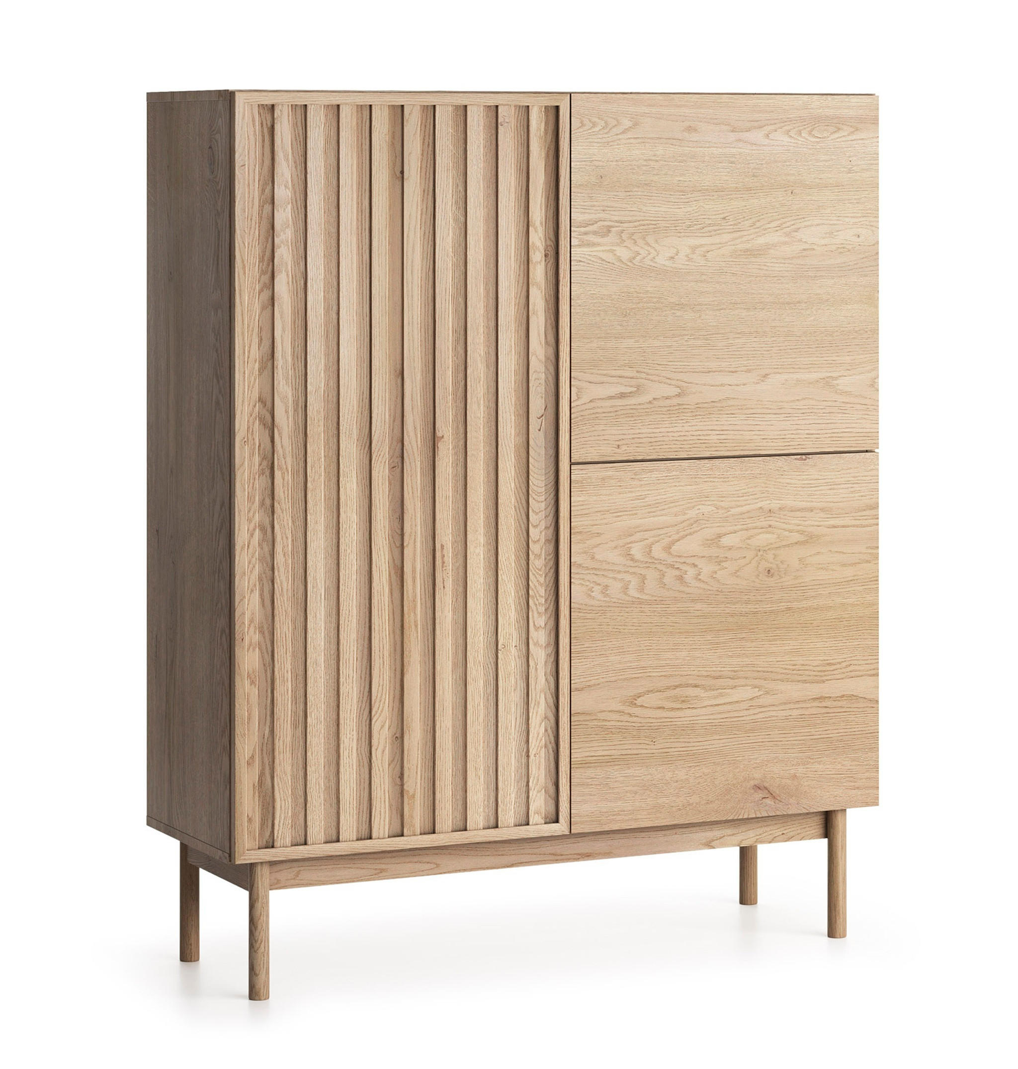 SIDEBOARD Santarco 3T Eiche Cremona 106/130/37 cm – 3-türig - Eichefarben, Holz/Holzwerkstoff (106/130/37cm) - AX Living