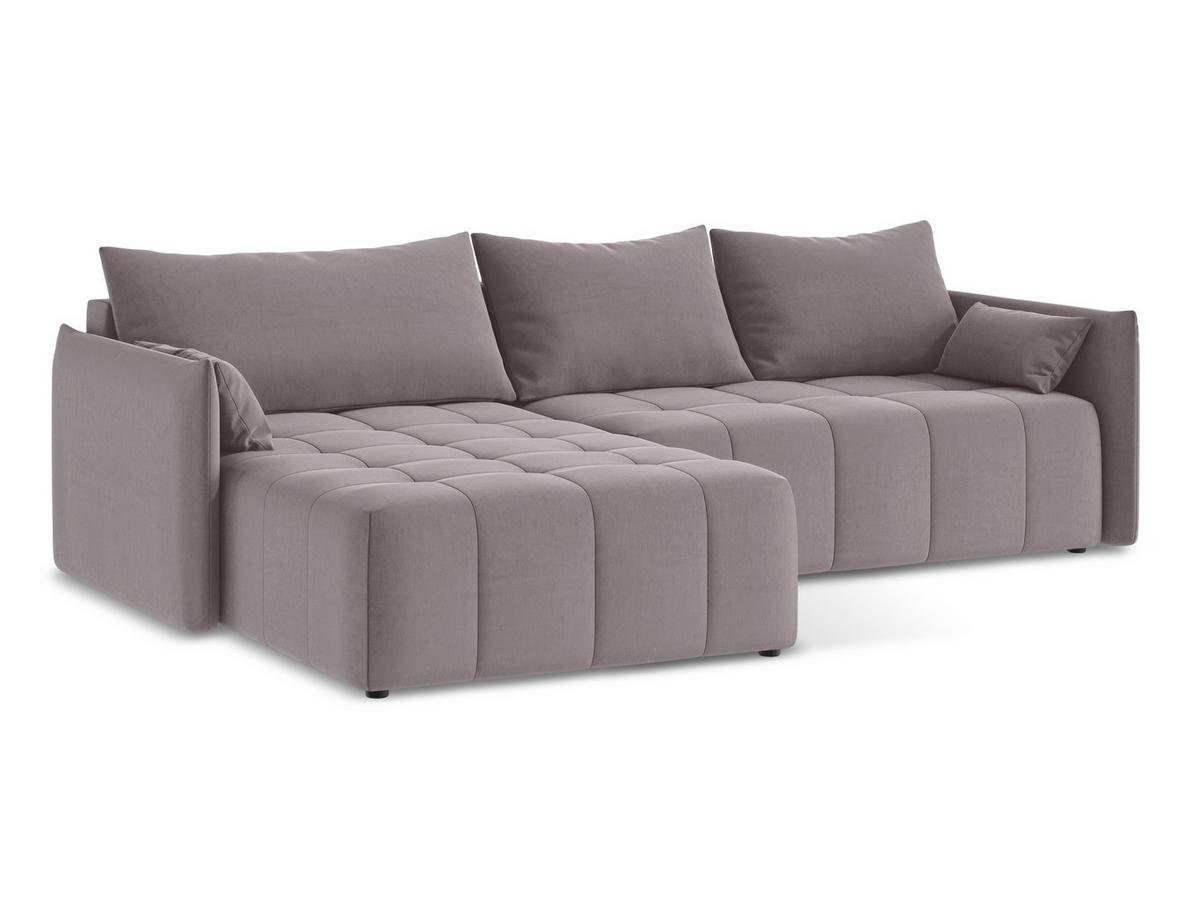 ECKSOFA Links Samt Stoff Grün - Dunkelgrün/Schwarz, Holzwerkstoff/Kunststoff (248/166cm) - Makamii