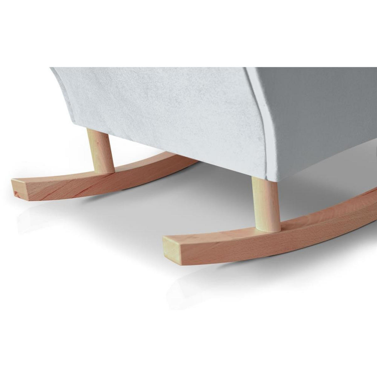 SCHAUKELSTUHL Fabio hellgrau mit Buchenbeinen - Buchefarben/Hellgrau, Textil (82/103/108cm) - Beautysofa