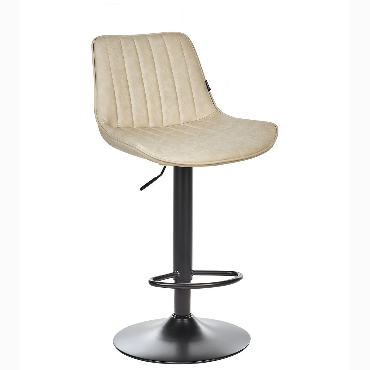 BARHOCKER 2er-Set Kunstleder Helles Beige Dubrovnik - Beige/Schwarz, Kunststoff (51/88/54cm) - Beliani