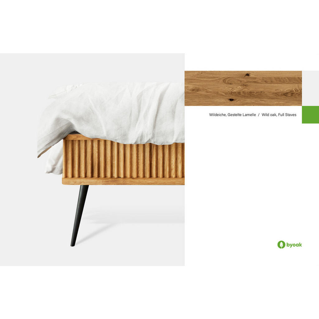 Thumbnail - byoak Bett, Holz, Echtholz,Wildeiche, rund, 100x200 cm, Schlafzimmer, Betten