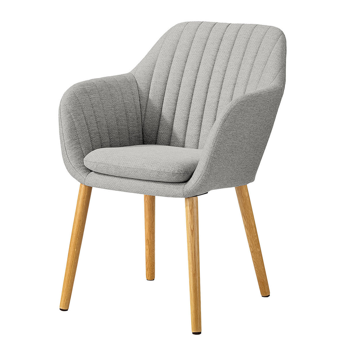 ARMLEHNENSTUHL - Typ A - Hellgrau, Textil (57/83/61cm) - home24