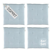 SITZKISSEN 4er Set Needlestripe hellblau - 40x40 cm - Hellblau, Textil (40/40/3cm) - Esprit