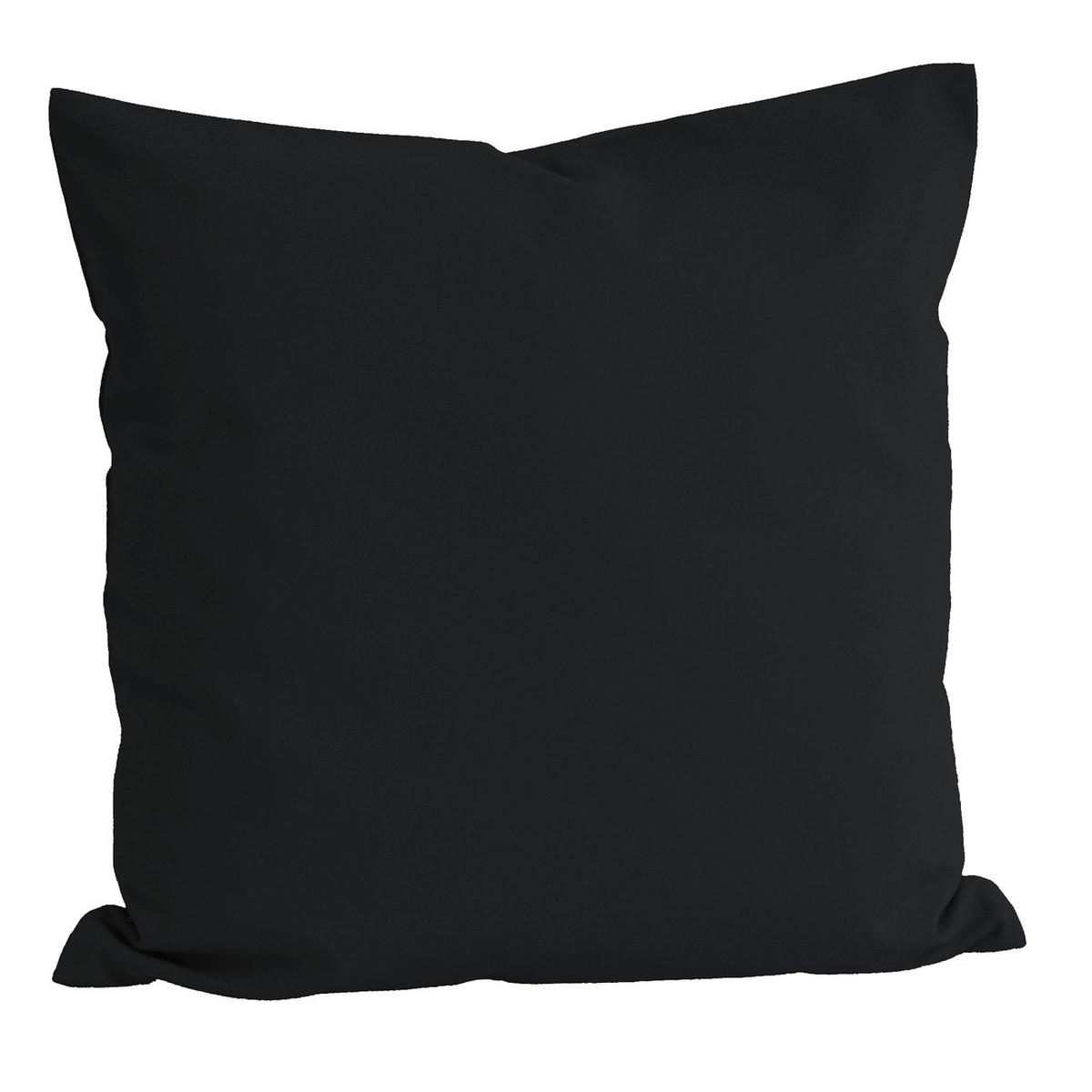 KISSENBEZUG Basic 100% Baumwolle schwarz 80/80 cm - Schwarz, Textil (80/80cm) - beties Heimtextil