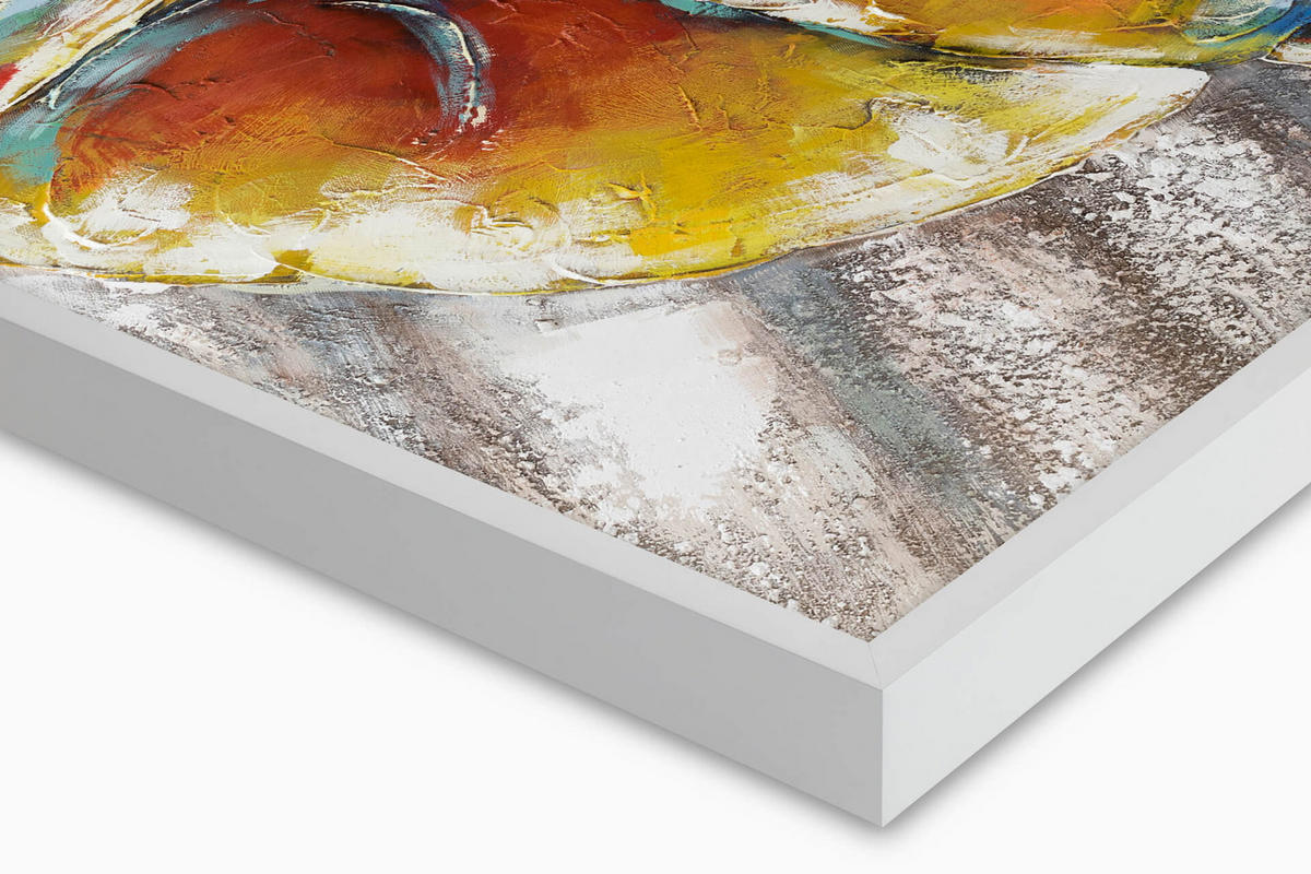 OLEJOMALBA 100/75 cm, Zvířata - různobarevná/červená, dřevo/textil (100/75cm) - KUNSTLOFT
