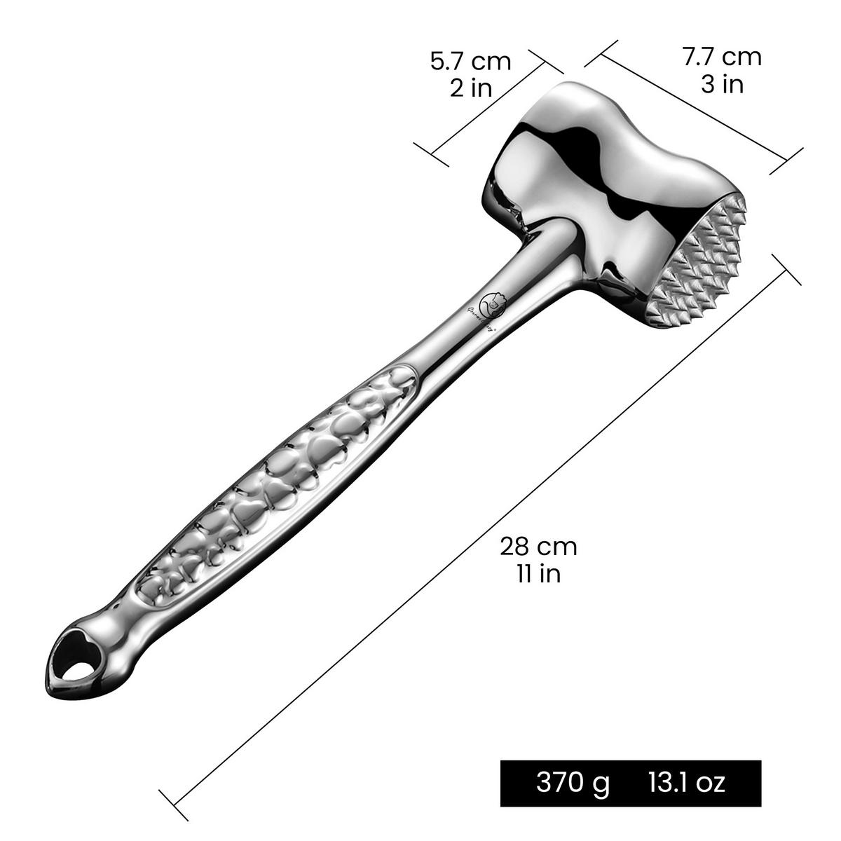 FLEISCHKLOPFER - Love Edition,Fleischhammer Hammer Love Edition, Edelstahl, rutschfester Griff zum Klopfen - Edelstahlfarben, Metall (7.7cm) - Gourmet Easy