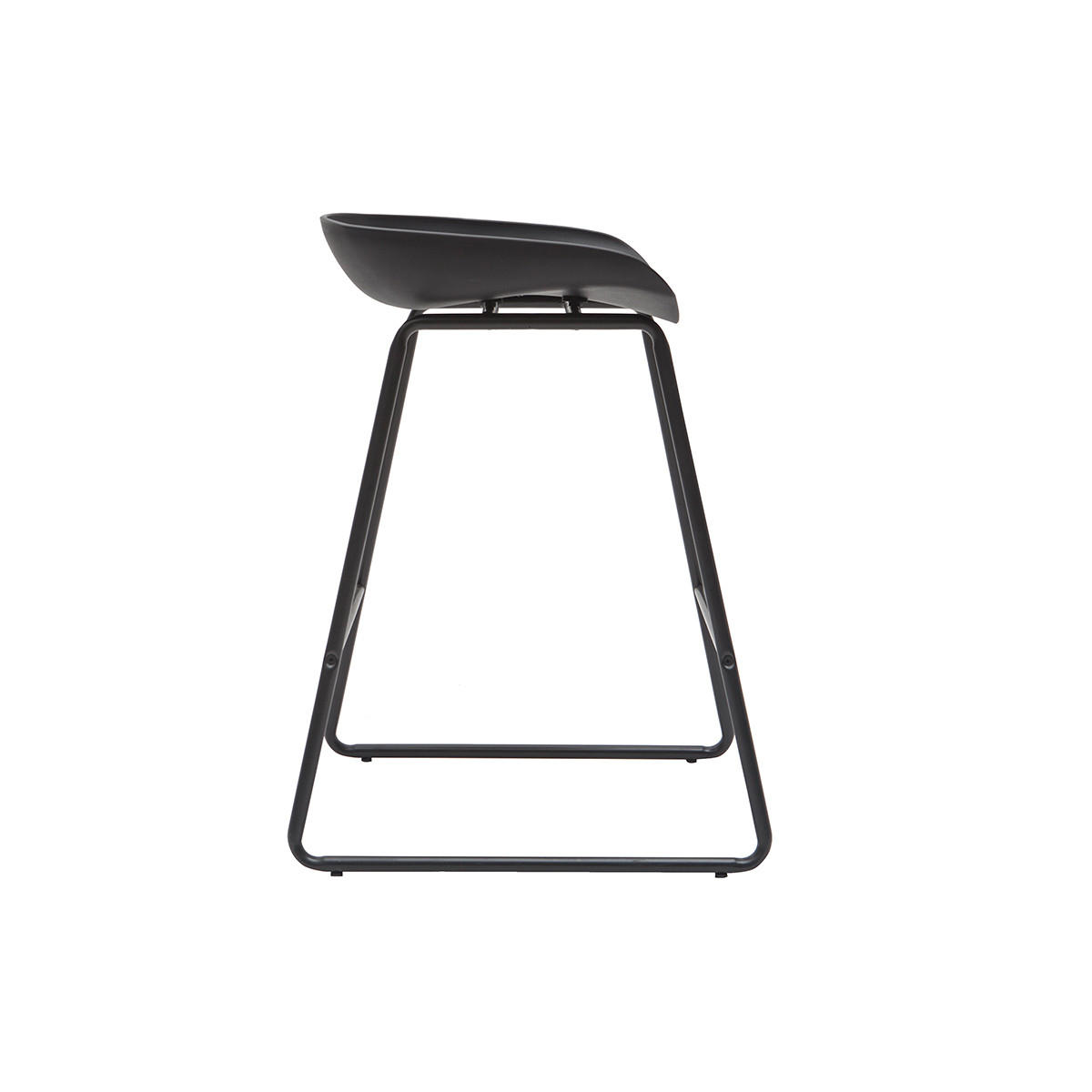 BARHOCKER Design Schwarz Metall 2er-Set PEBBLE - Schwarz, Kunststoff (55/75.5/47cm) - Miliboo