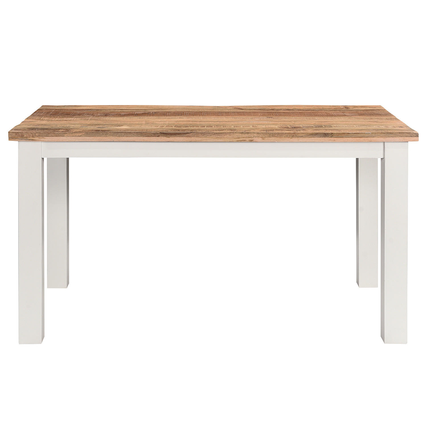 ESSTISCH - Mango massiv - Braun/Weiß, Holz (80/140/76cm) - home24