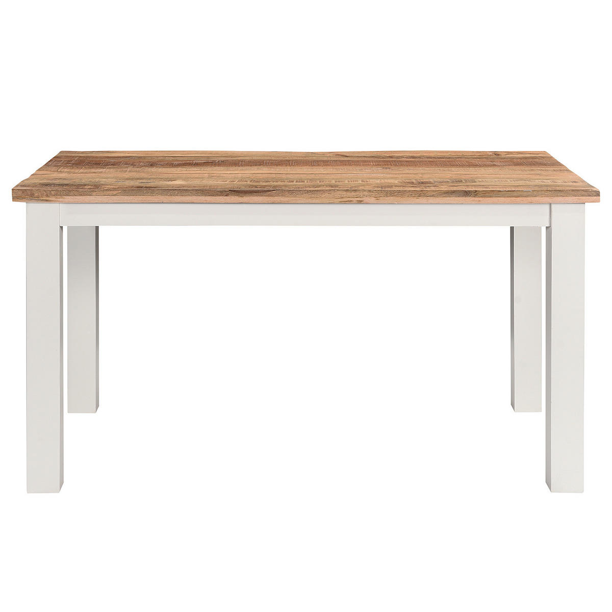 ESSTISCH - Mango massiv - Braun/Weiß, Holz (80/140/76cm) - home24