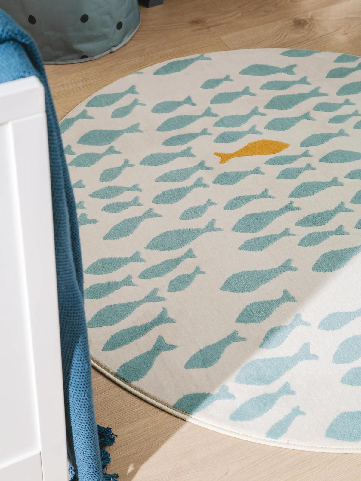KINDERTEPPICH Fabius Beige/Blau ø 120 cm rund - Beige, Textil (120/120cm) - Lytte