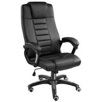 BÜROSTUHL Mafz, einstellbare Wippfunktion, schwarz - Schwarz, Textil (49/50/52cm) - tectake