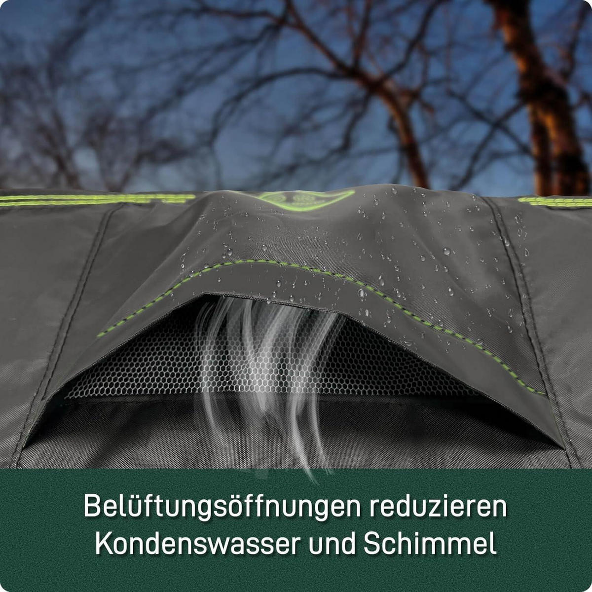 ABDECKUNG Sonneninsel Wasserdicht Ø230x90/48cm - Schwarz, Textil (230/90/230cm)