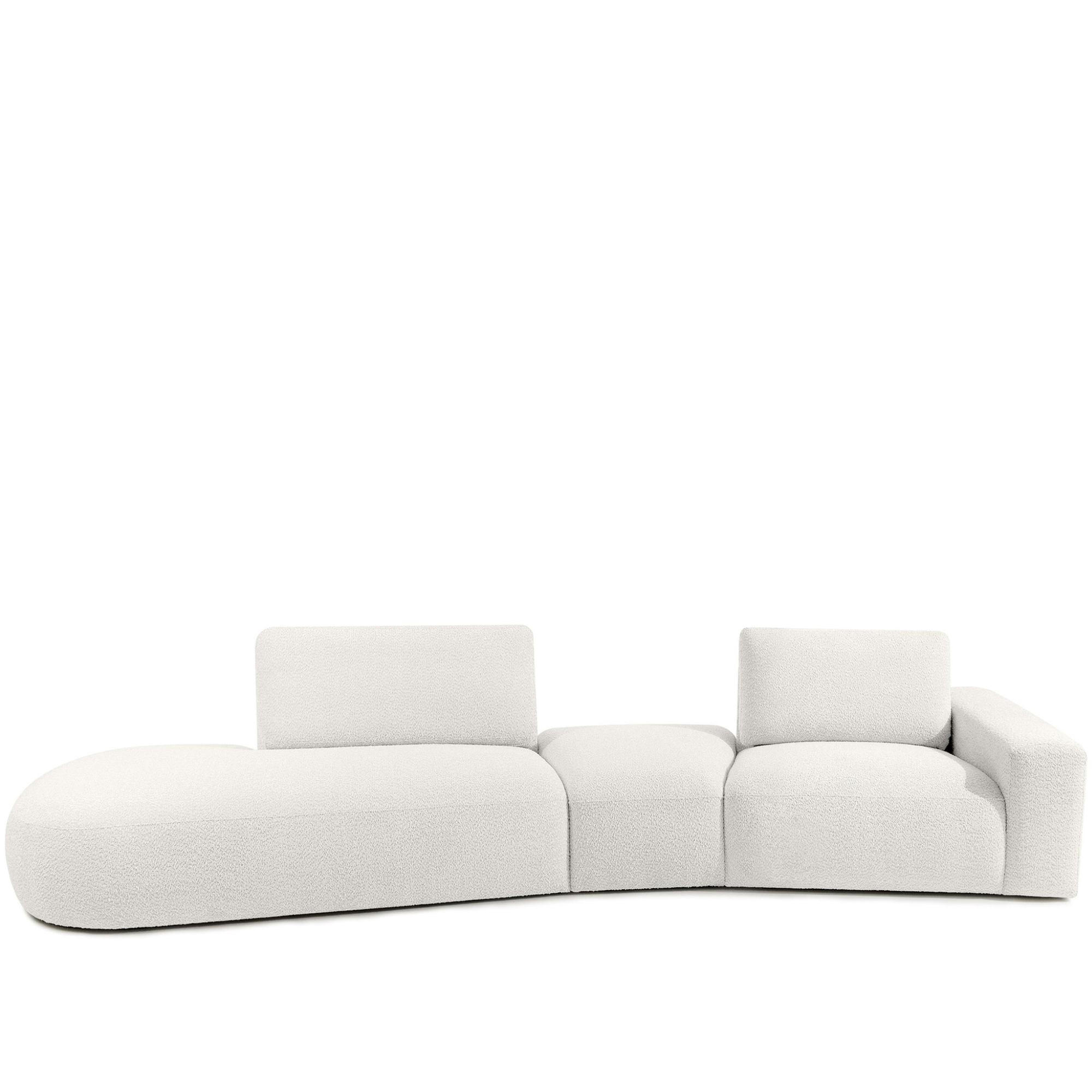 4-SITZER ECKSOFA ZUCCO Boucle links, Ecru - Ecru, Textil (350/84/105cm) - KONSIMO®