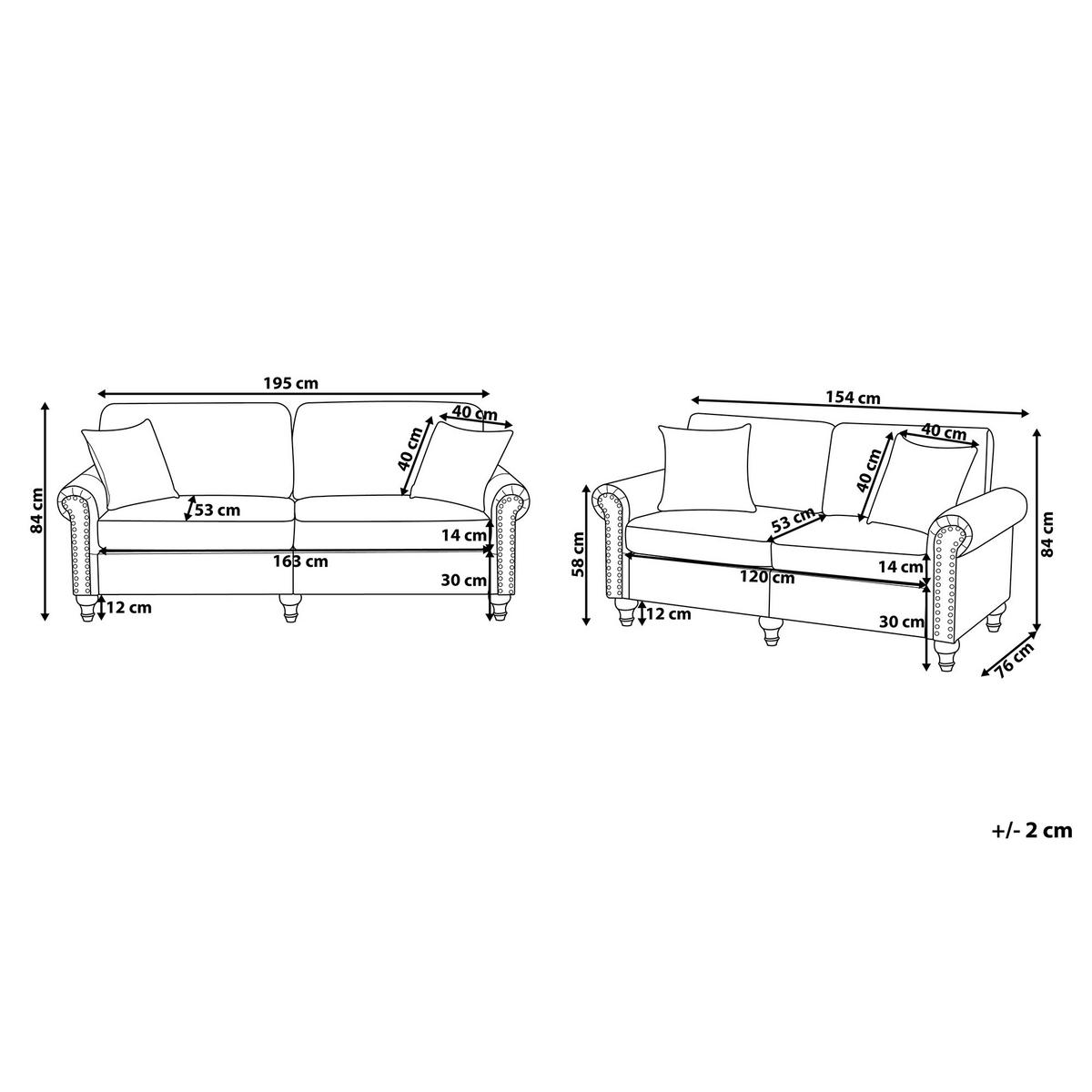 5-SITZER SOFA SET Polyester Beige Otra - Beige, Textil (76/84/195cm) - Beliani