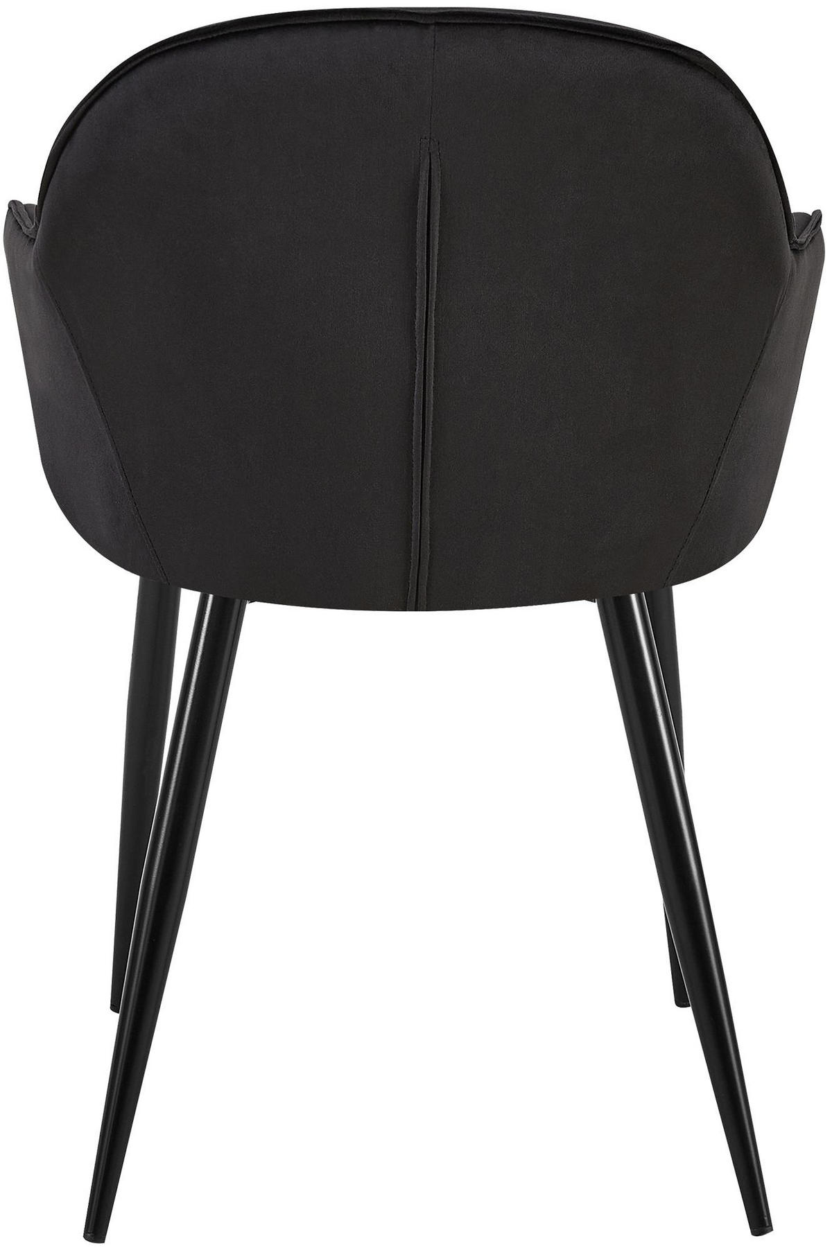 ARMLEHNENSTUHL Samt schwarz - Schwarz, Textil/Metall (60/84/60cm) - CLP