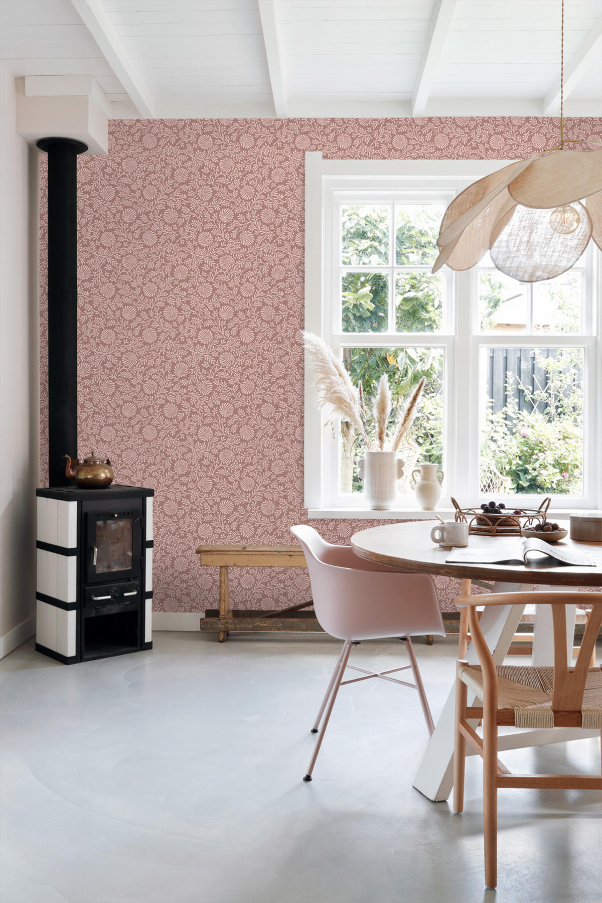TAPETE Blumenmuster 50 x 900 cm - Pink, Papier (50/900cm) - ESTAhome