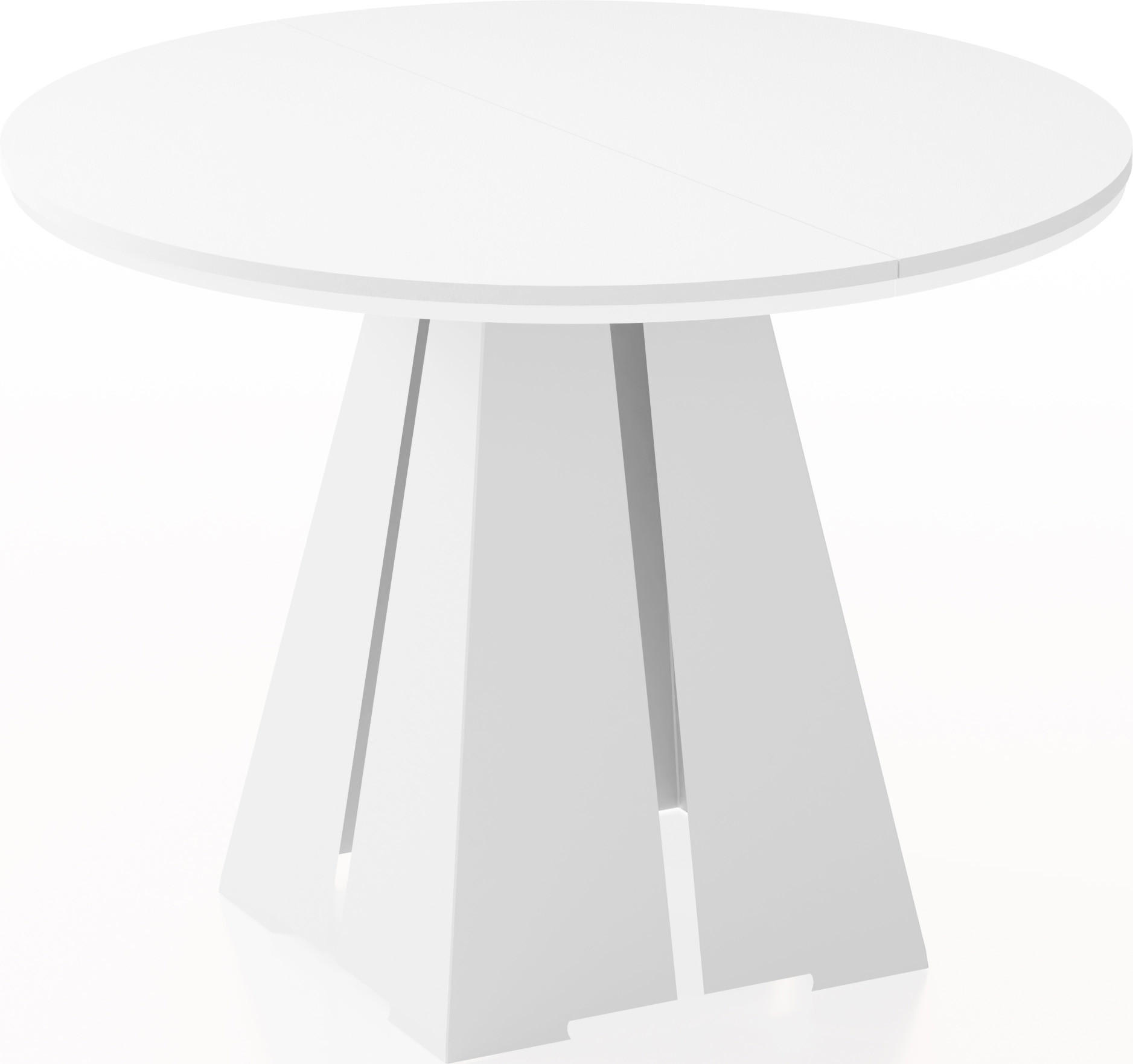 ESSTISCH Kova runder ausziehbarer, Weiß 120-200/120/76 cm - Weiß, Holzwerkstoff/Metall (120/120/76cm) - WFL GROUP