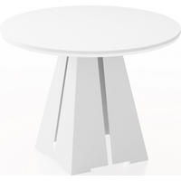 ESSTISCH Kova runder ausziehbarer, Weiß 120-200/120/76 cm - Weiß, Holzwerkstoff/Metall (120/120/76cm) - WFL GROUP