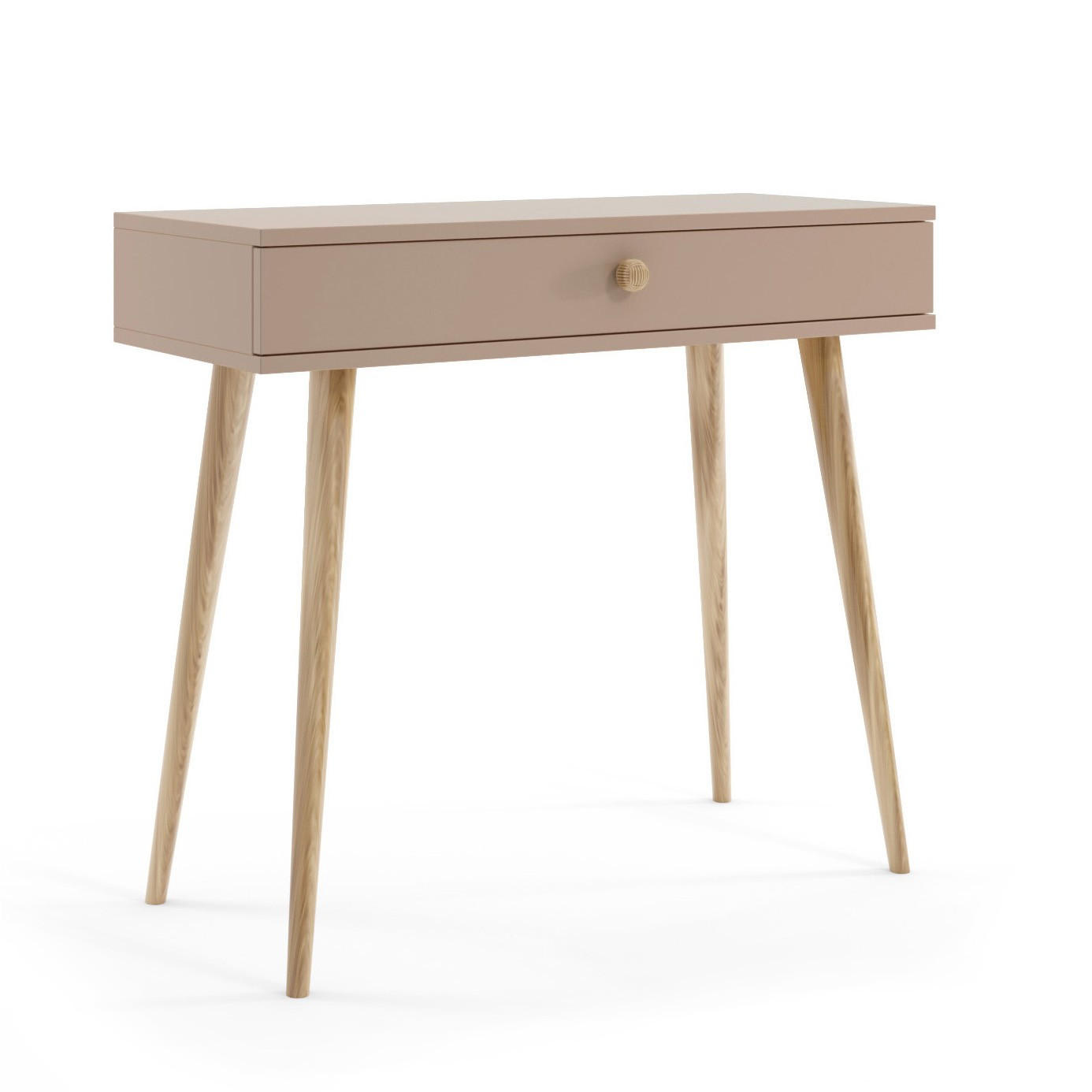 SCHMINKTISCH Ikon, Beige, Schreibtisch, Konsole, Mit Schublade, Auf Hohen Holzbeinen - Beige, Holzwerkstoff (39/90/80cm) - Bettso